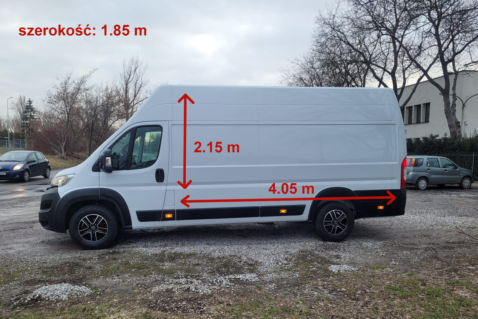 Wymiary przestrzeni ładunkowej pojazdu UK-Transport nr 1 – transport Polska–Anglia